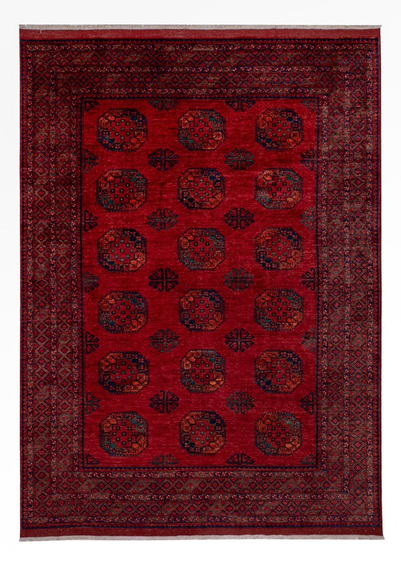 Afghansk tæppe - 346 x 256 cm - rød
