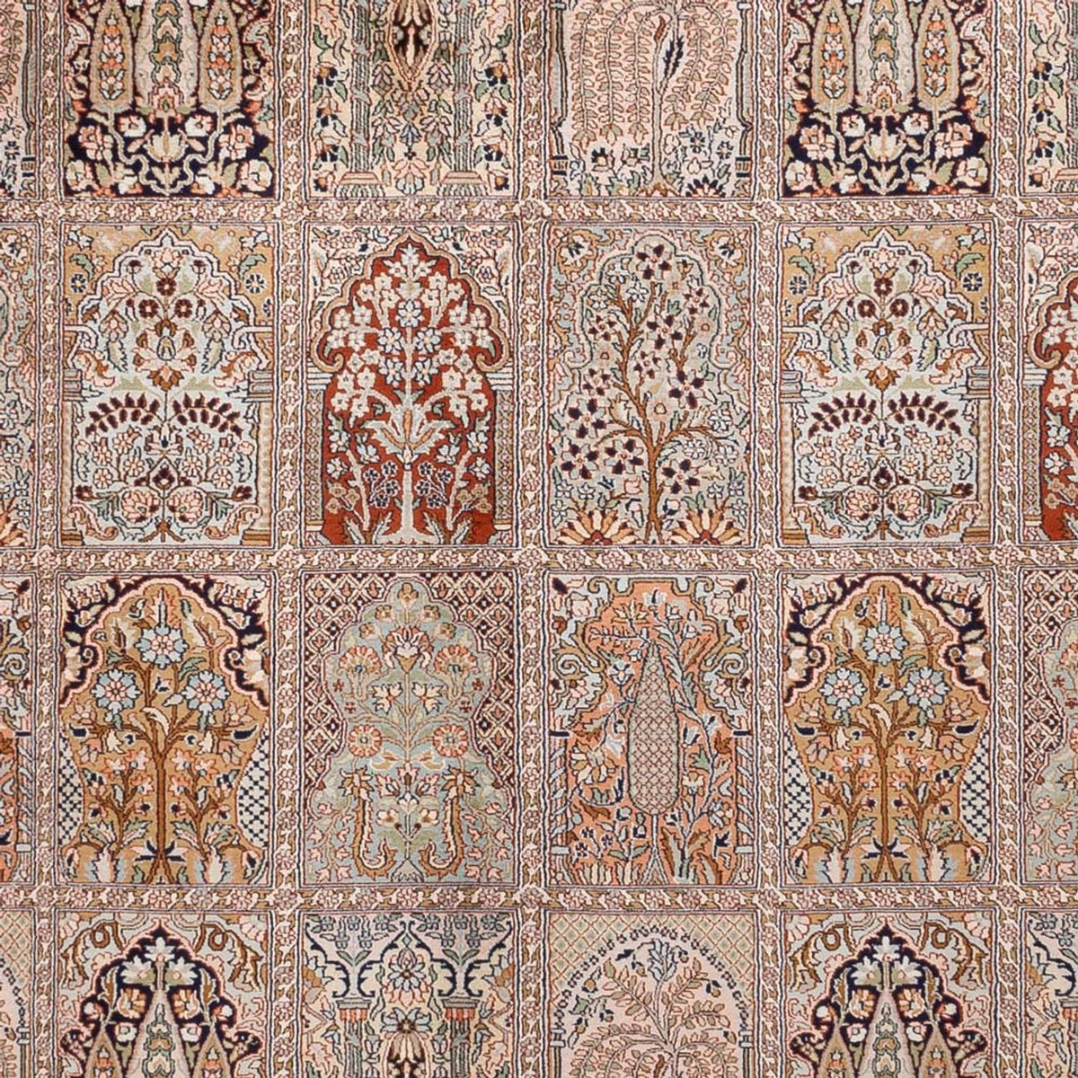 Silketæppe - Kashmir Silk - 362 x 274 cm - mørk beige