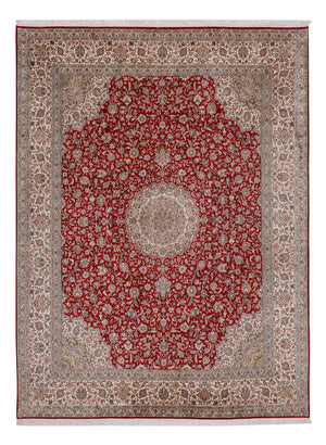 Silketæppe - Kashmir Silk - 327 x 244 cm - rød
