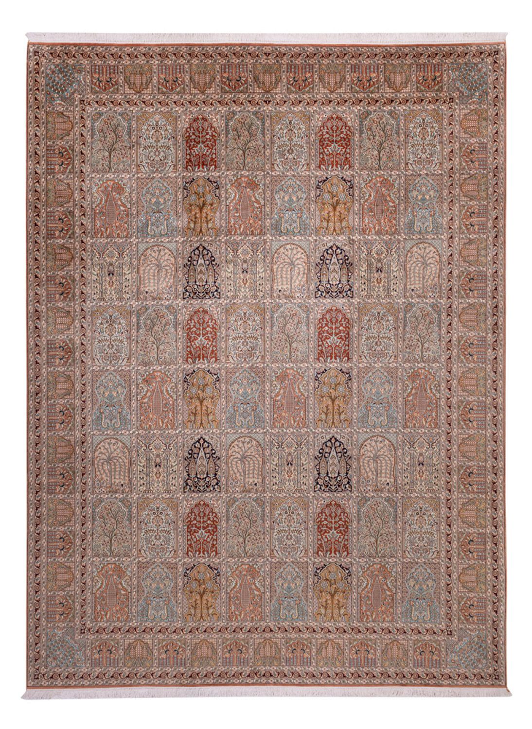 Silketæppe - Kashmir Silk - 372 x 277 cm - mørk beige