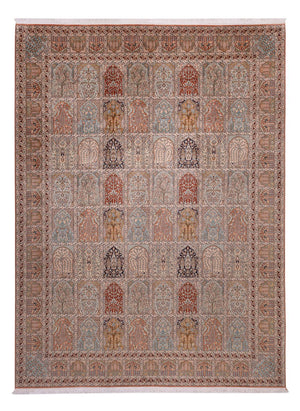 Silketæppe - Kashmir Silk - 372 x 277 cm - mørk beige