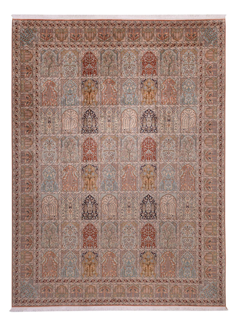Silketæppe - Kashmir Silk - 372 x 277 cm - mørk beige