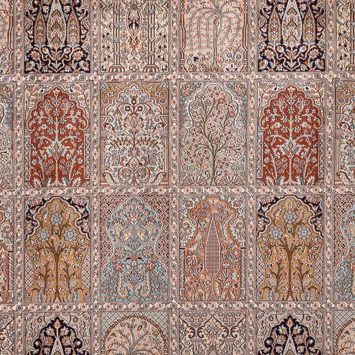 Silketæppe - Kashmir Silk - 372 x 277 cm - mørk beige