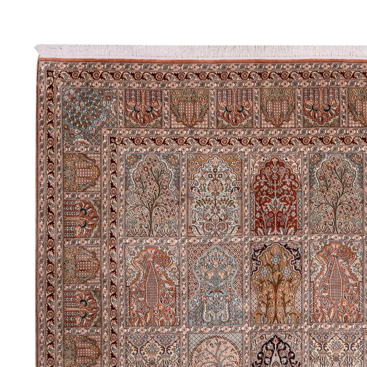 Silketæppe - Kashmir Silk - 372 x 277 cm - mørk beige