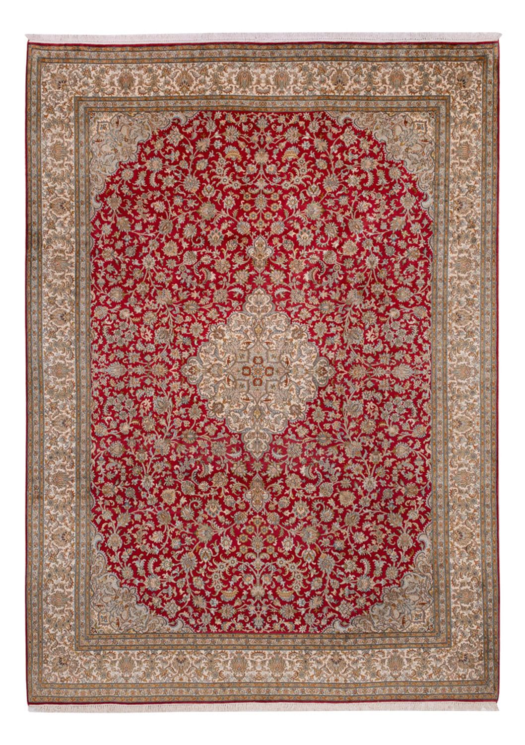 Silketæppe - Kashmir Silk - 339 x 244 cm - rød