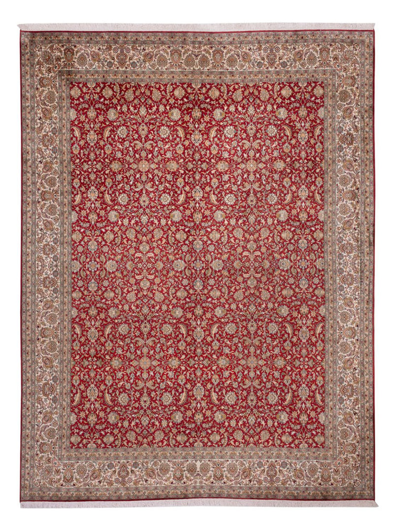 Silketæppe - Kashmir Silk - 369 x 279 cm - rød