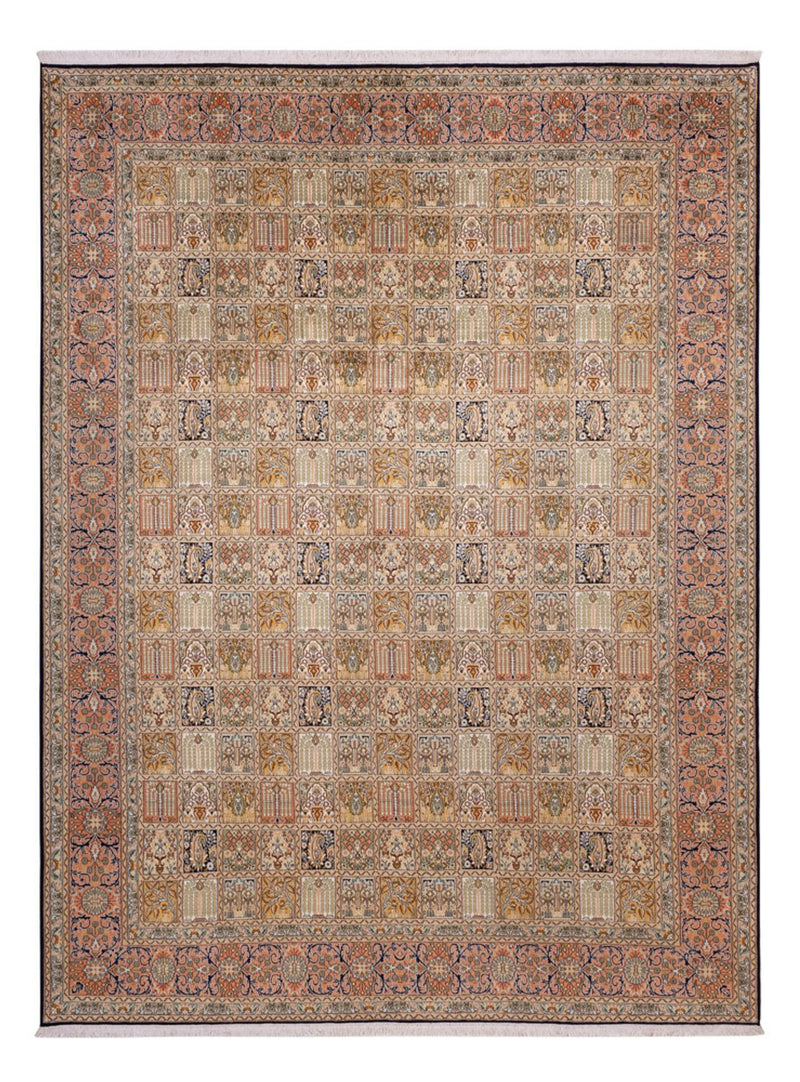 Silketæppe - Kashmir Silk - 330 x 246 cm - mørk beige