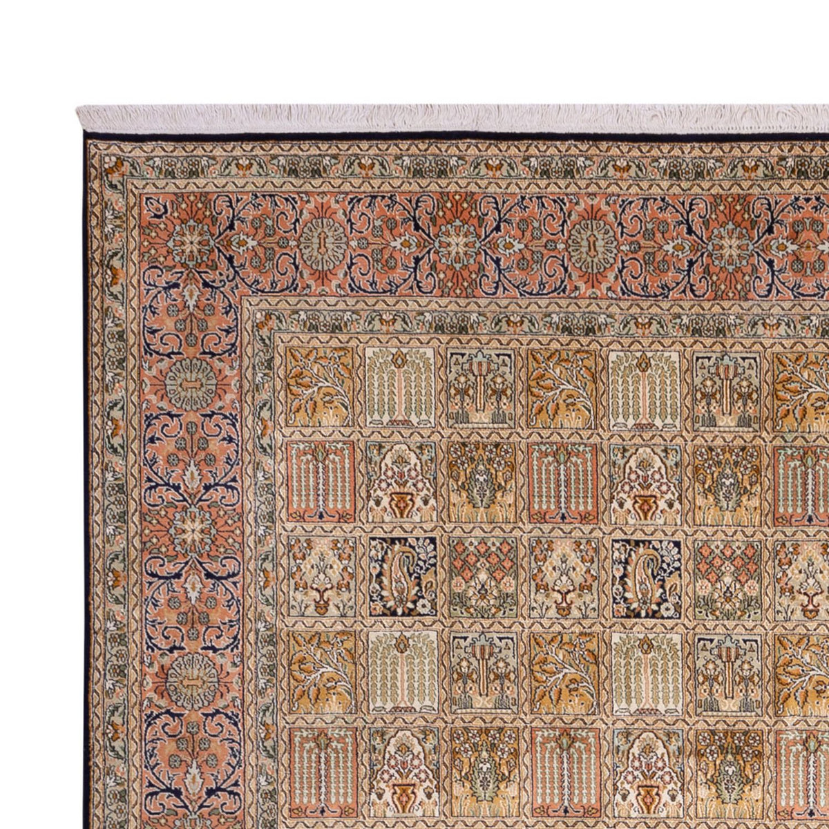 Silketæppe - Kashmir Silk - 330 x 246 cm - mørk beige