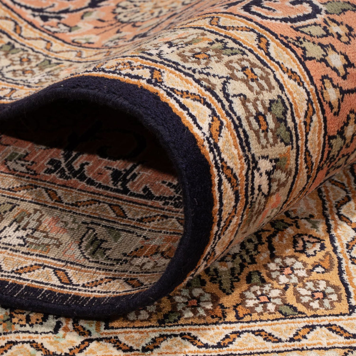 Silketæppe - Kashmir Silk - 330 x 246 cm - mørk beige