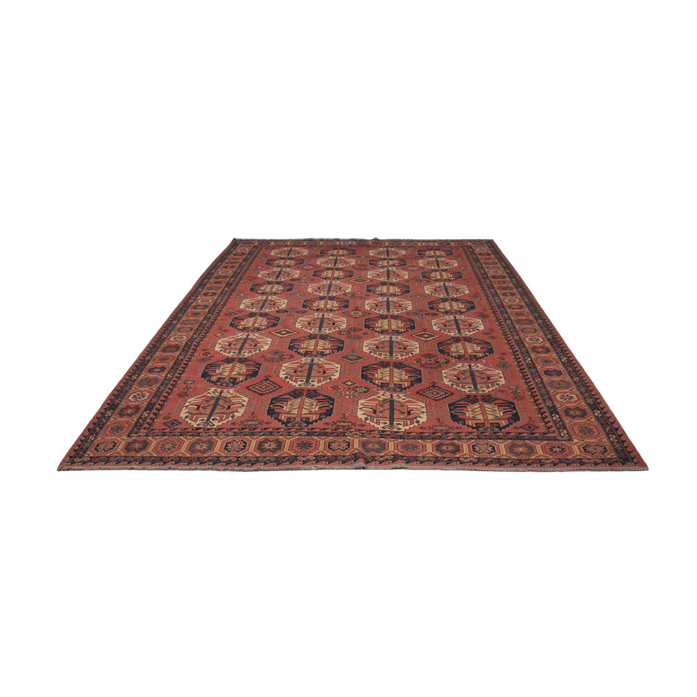 Kelim Teppich - Oriental - Soumak - 348 x 272 cm - dunkelrot