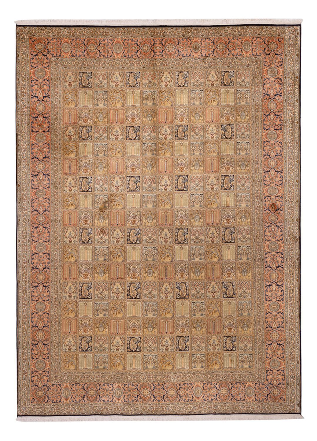 Silketæppe - Kashmir Silk - 339 x 246 cm - mørk beige