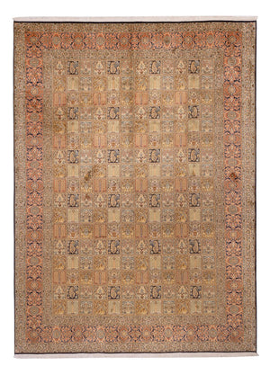 Silketæppe - Kashmir Silk - 339 x 246 cm - mørk beige