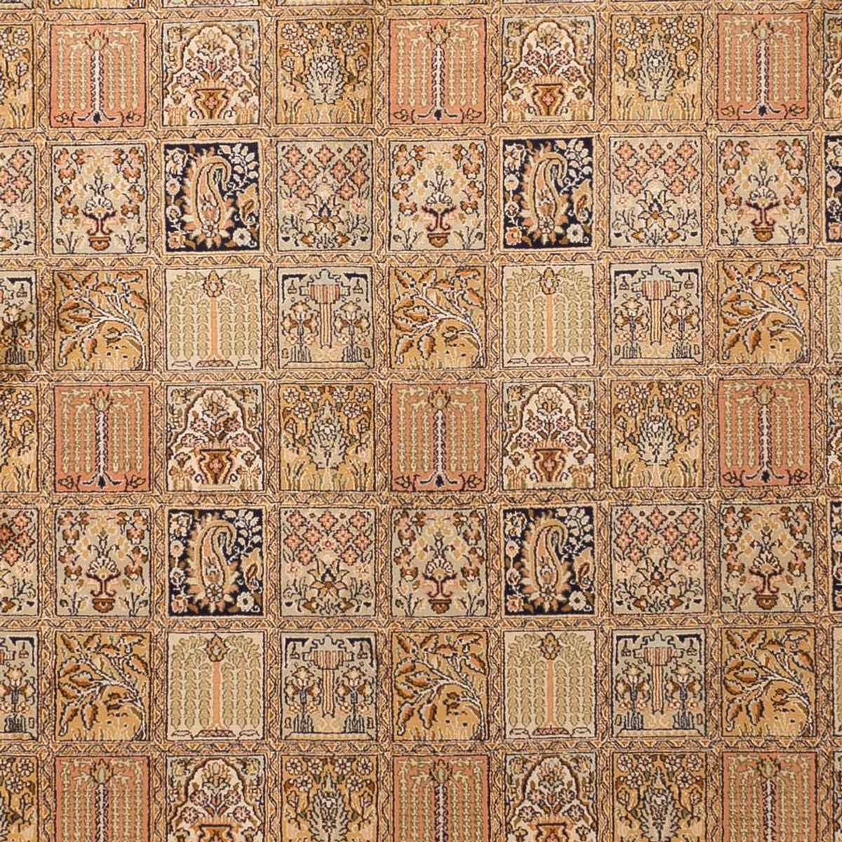 Silketæppe - Kashmir Silk - 339 x 246 cm - mørk beige