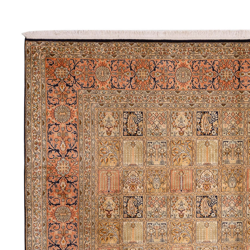 Silketæppe - Kashmir Silk - 339 x 246 cm - mørk beige
