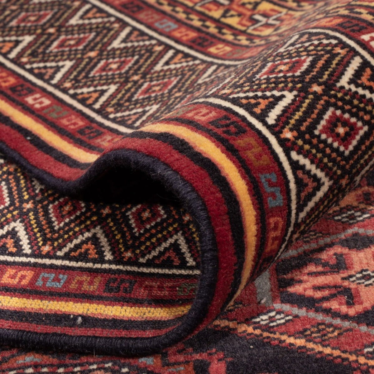 Afghansk tæppe - 321 x 243 cm - mørkerød