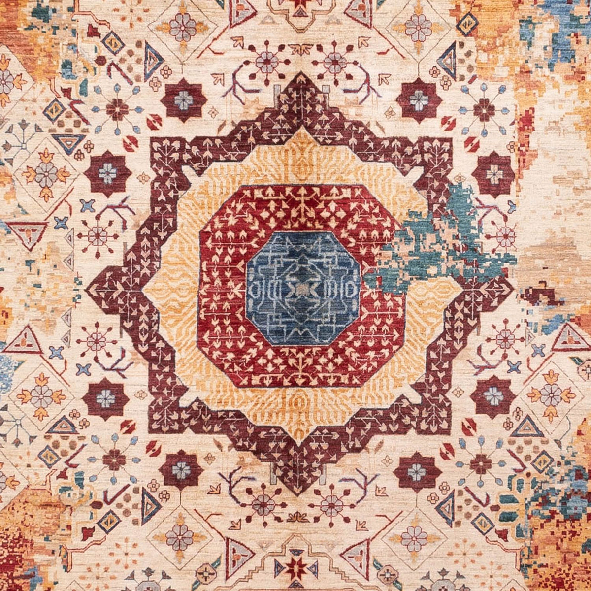 Designer tæppe - 396 x 301 cm - flerfarvet