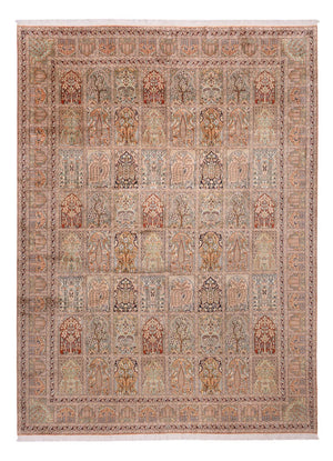 Silketæppe - Kashmir Silk - 403 x 298 cm - mørk beige