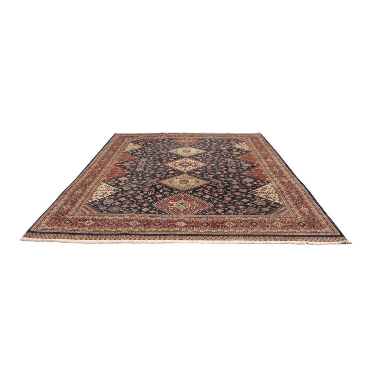 Persisk tæppe - Nomadisk - 318 x 238 cm - mørkeblå