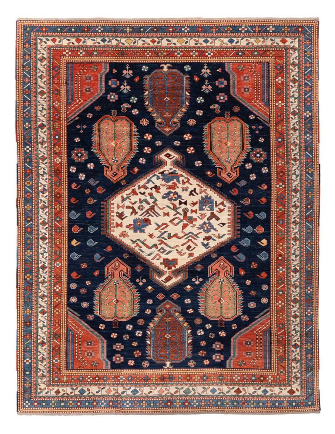 Ziegler Carpet - Kazak - 367 x 270 cm - mørkeblå