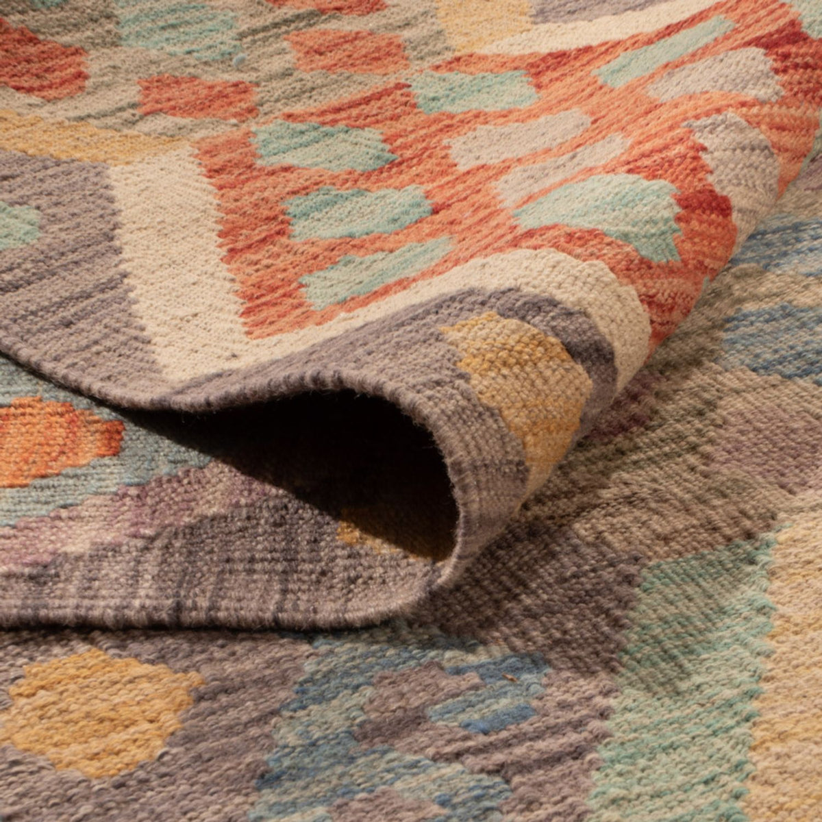 Kelim Carpet - Splash - 294 x 252 cm - flerfarvet