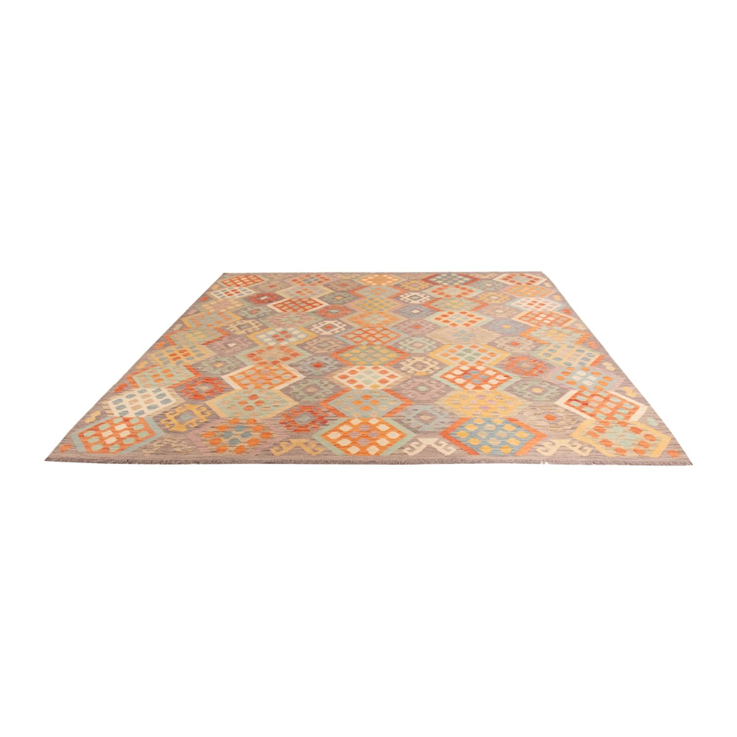 Kelim Carpet - Splash - 294 x 252 cm - flerfarvet