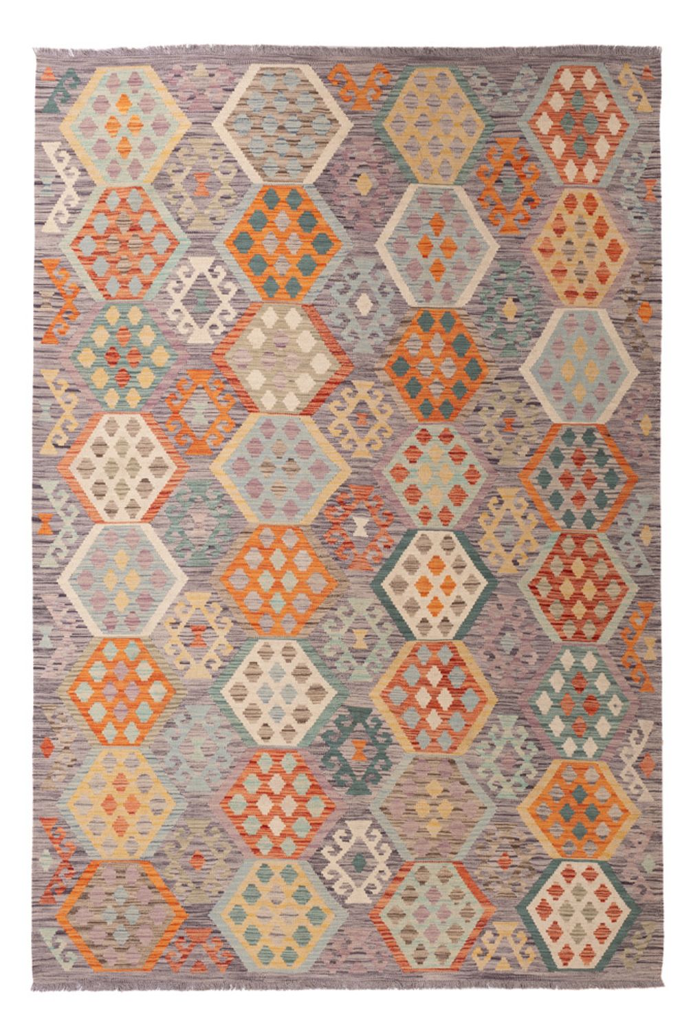 Kelim Carpet - Splash - 292 x 197 cm - flerfarvet
