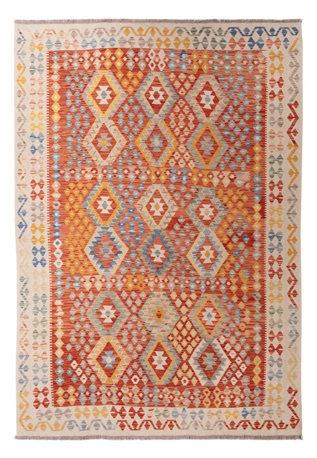 Kelim Carpet - Splash - 292 x 207 cm - flerfarvet