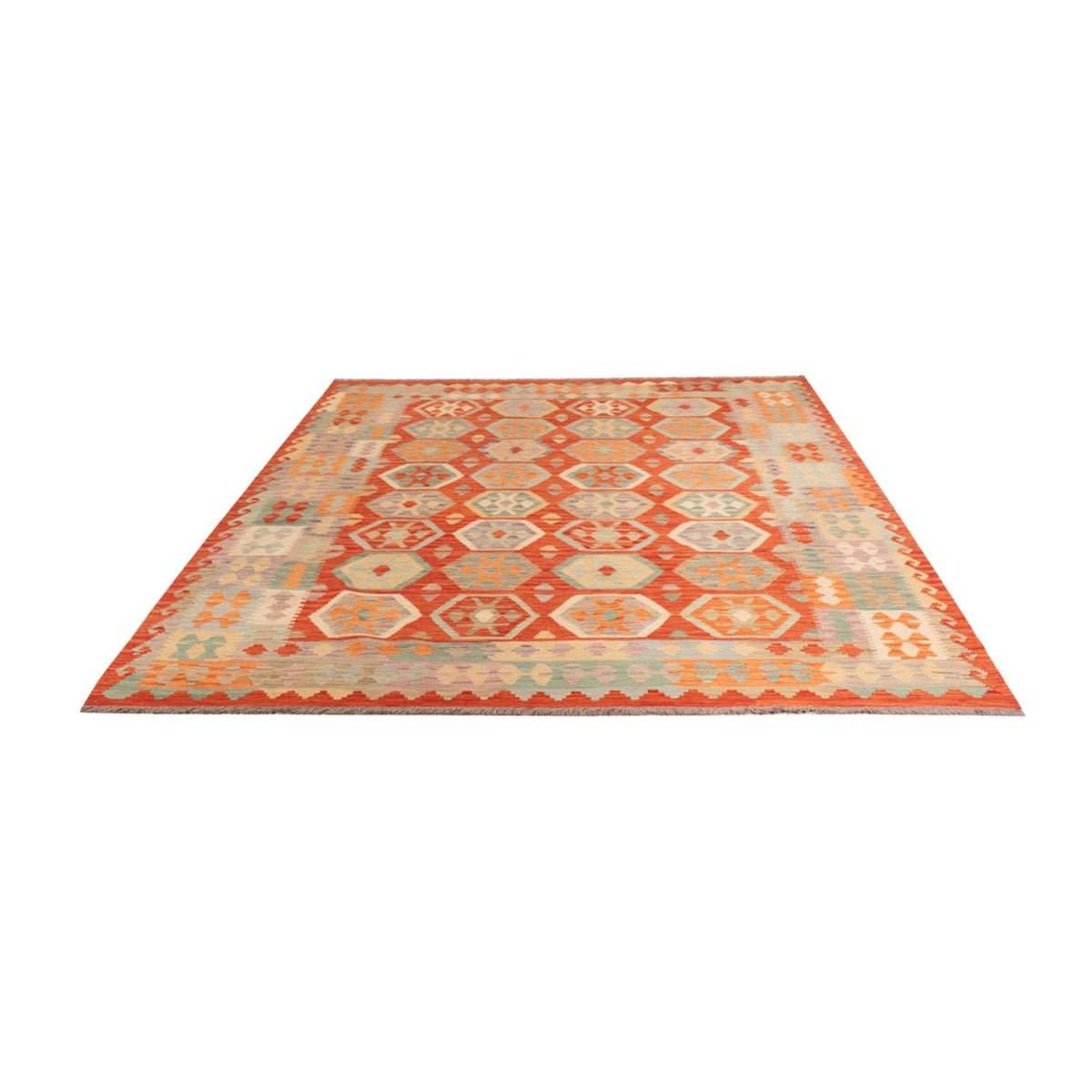 Kelim Carpet - Splash - 298 x 206 cm - flerfarvet