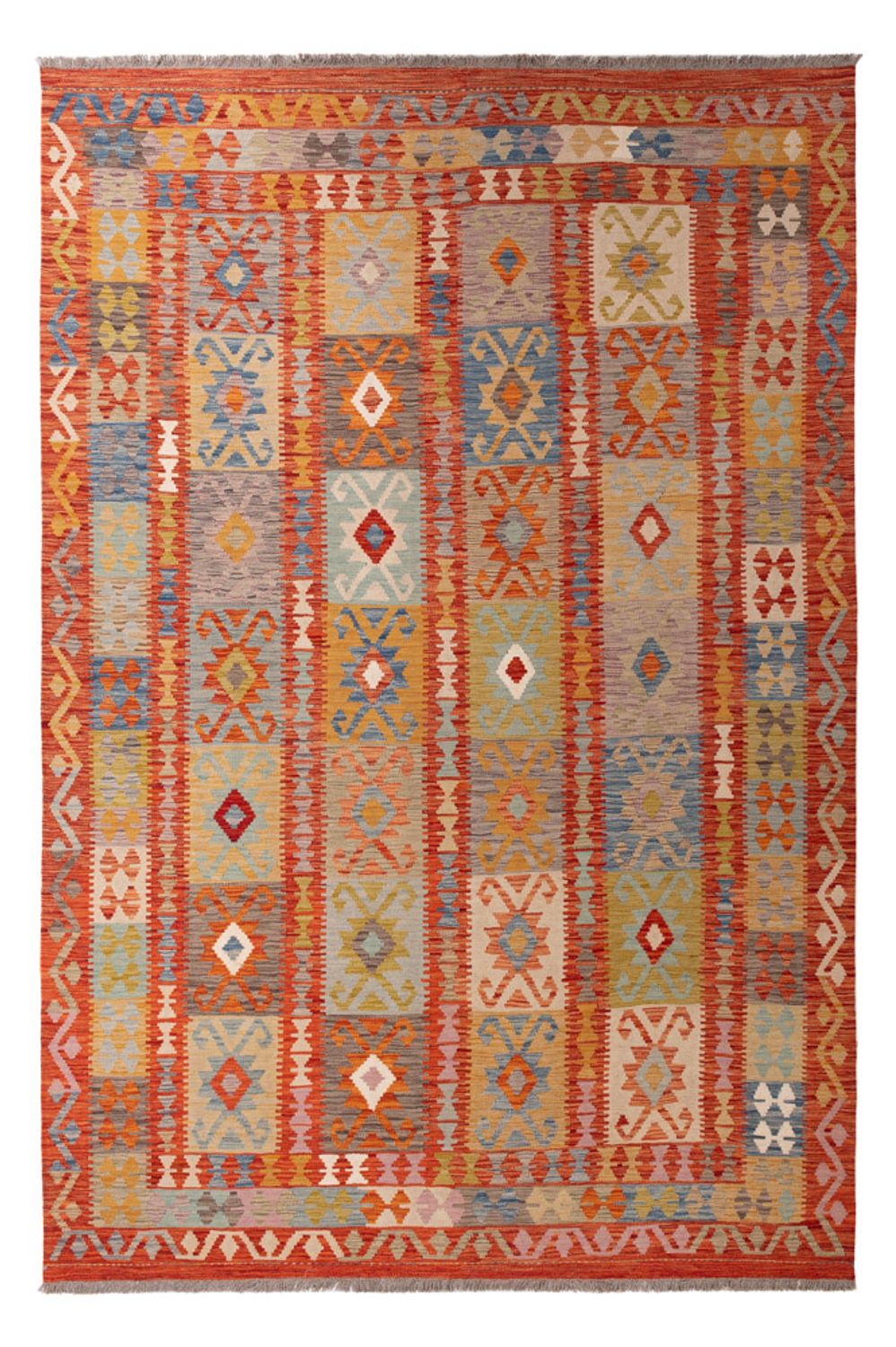 Kelim Carpet - Splash - 298 x 197 cm - flerfarvet