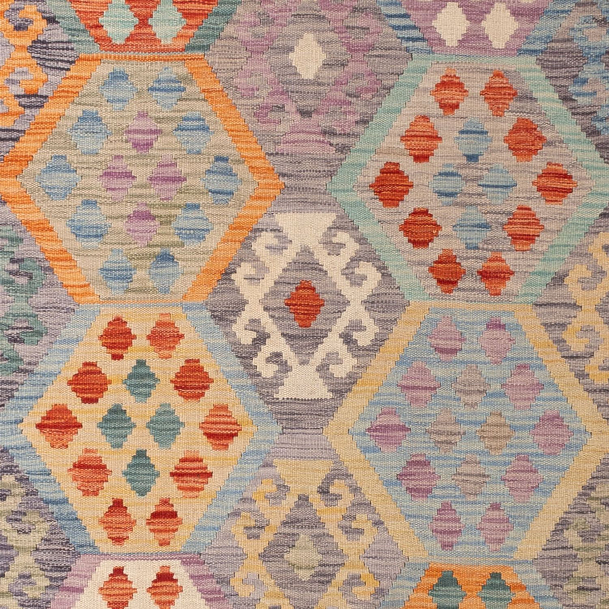 Kelim Carpet - Splash - 293 x 193 cm - flerfarvet