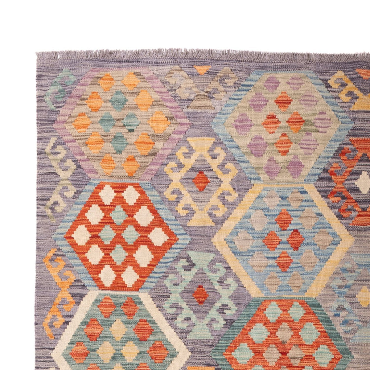 Kelim Carpet - Splash - 293 x 193 cm - flerfarvet