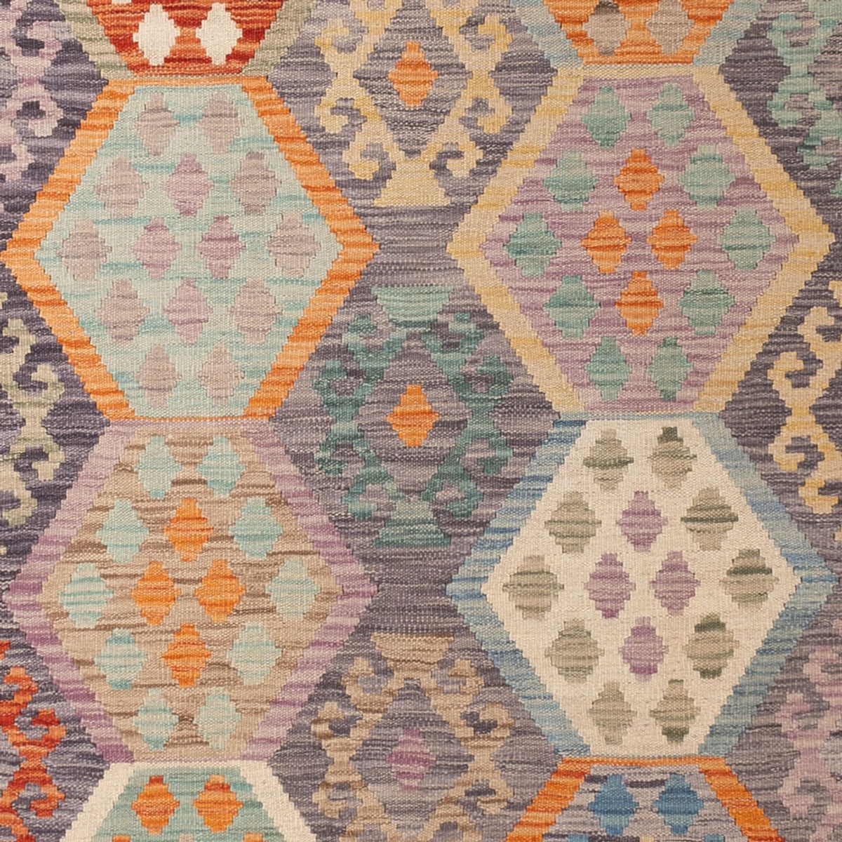 Kelim Carpet - Splash - 297 x 204 cm - flerfarvet