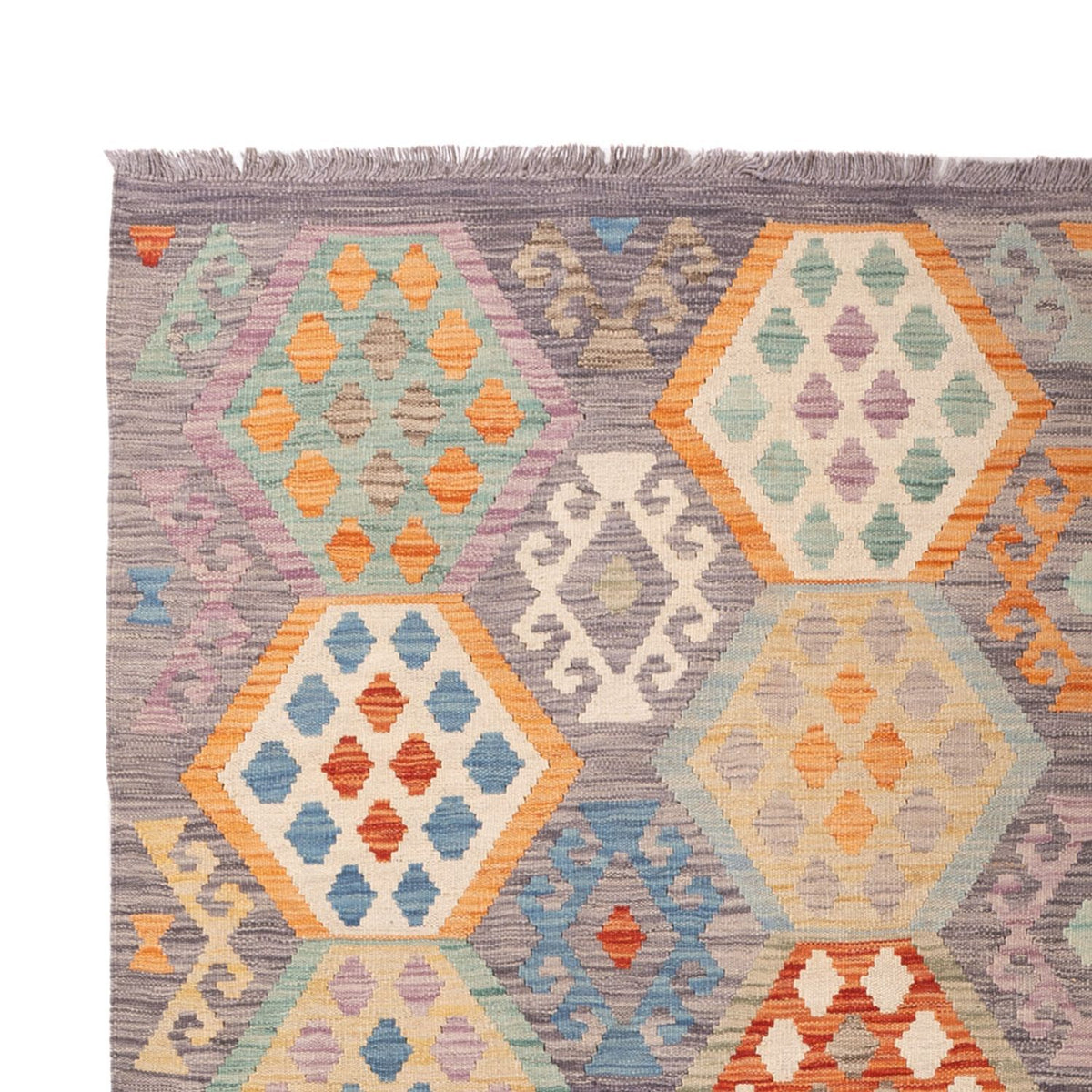 Kelim Carpet - Splash - 297 x 204 cm - flerfarvet