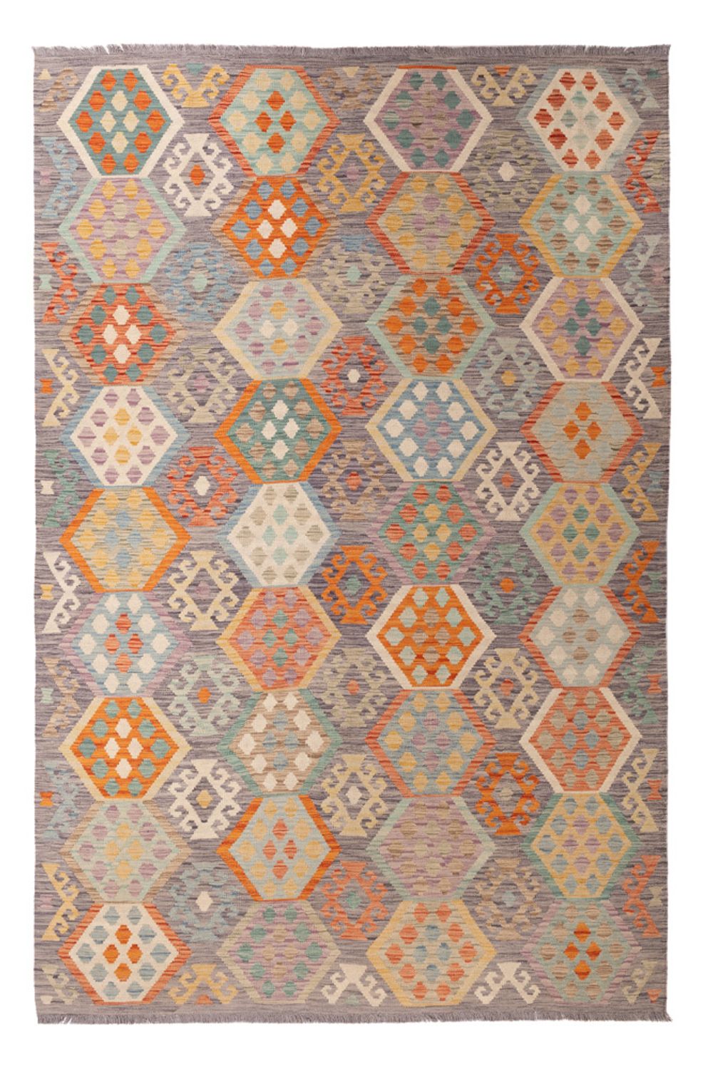 Kelim Carpet - Splash - 298 x 199 cm - flerfarvet