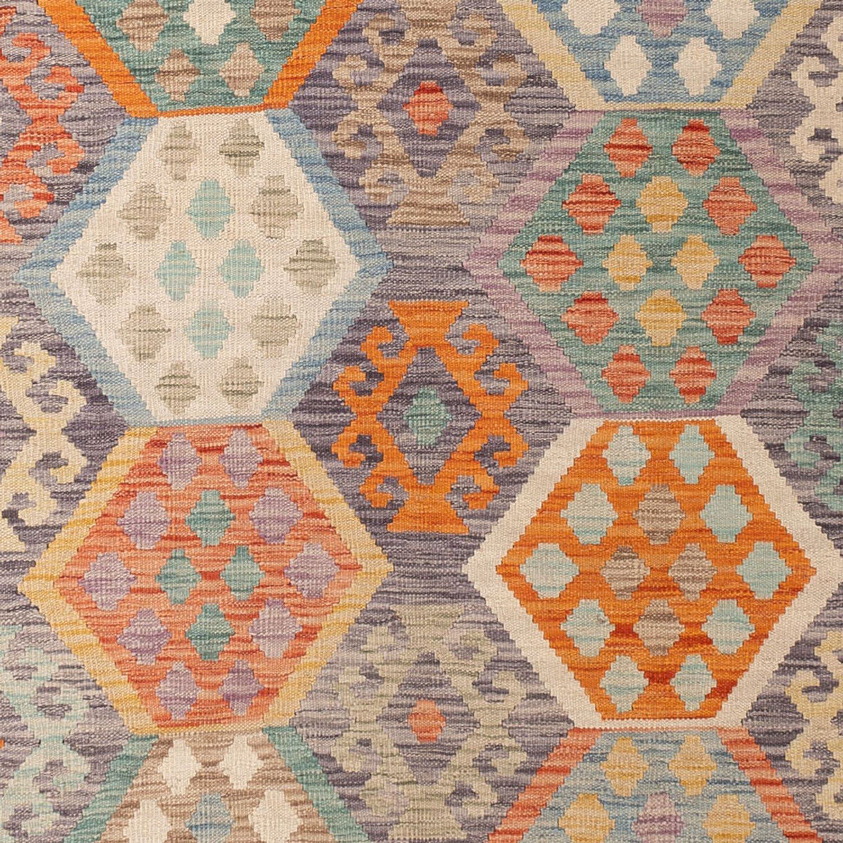 Kelim Carpet - Splash - 298 x 199 cm - flerfarvet
