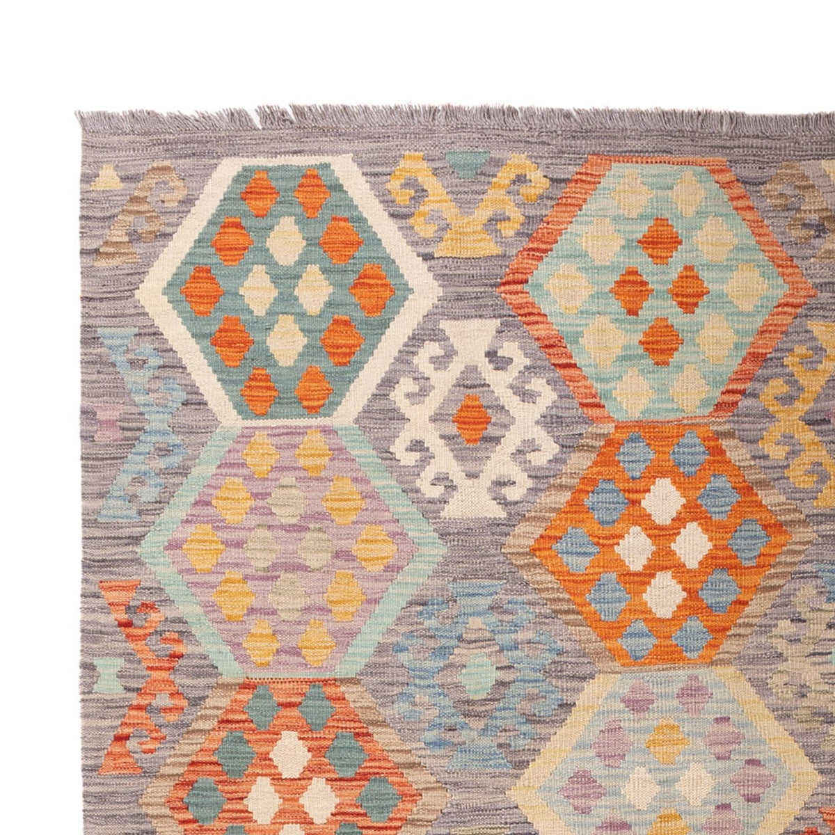 Kelim Carpet - Splash - 298 x 199 cm - flerfarvet