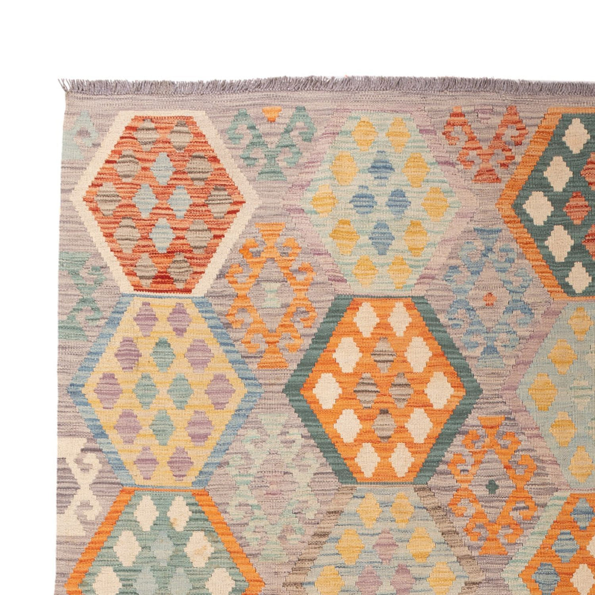 Kelim Carpet - Splash - 298 x 207 cm - flerfarvet