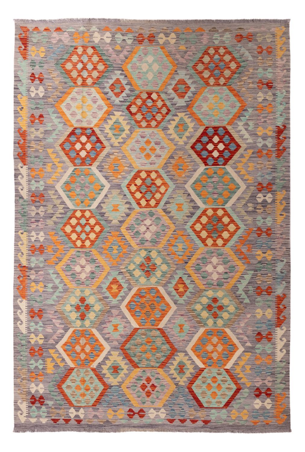 Kelim Carpet - Splash - 296 x 200 cm - flerfarvet