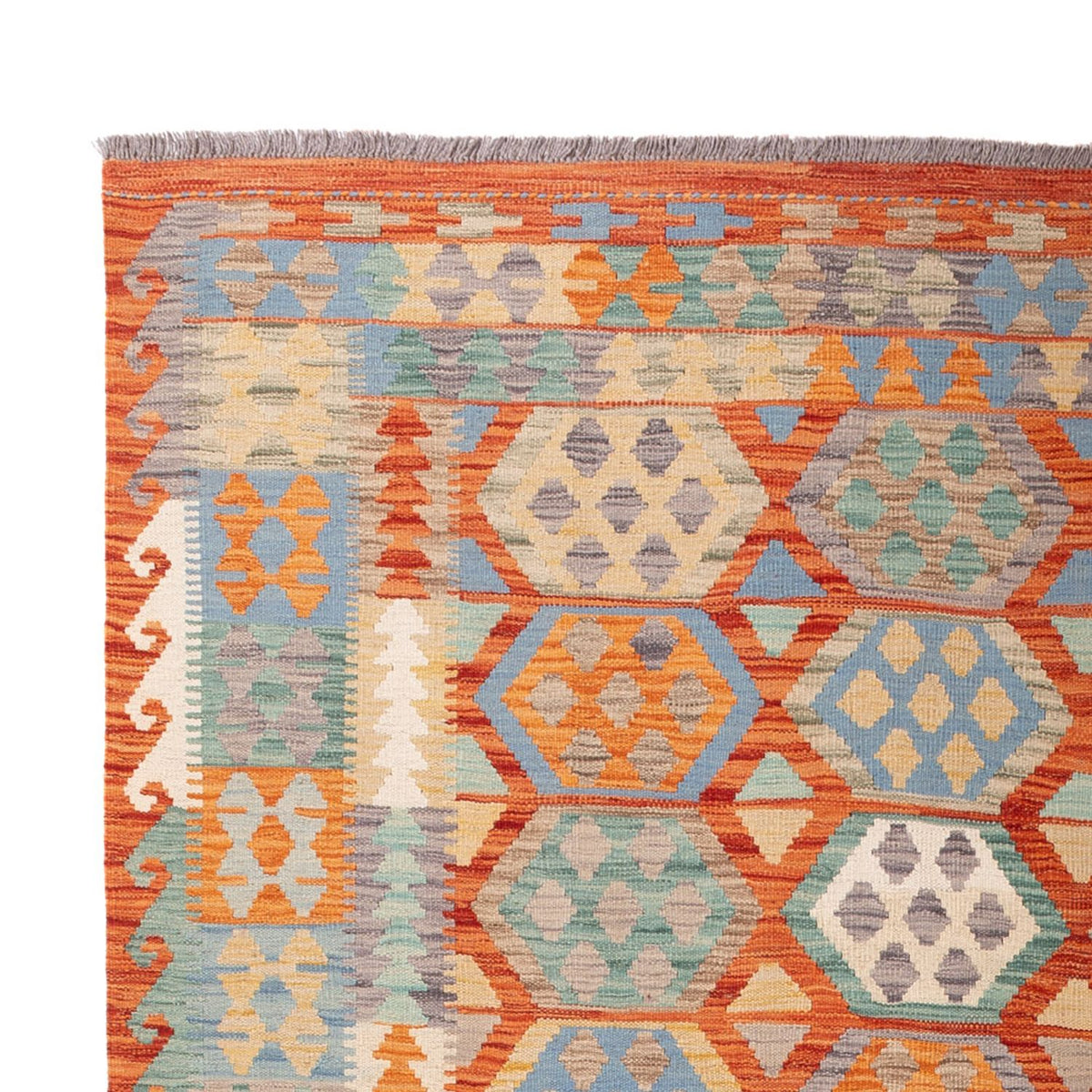 Kelim Carpet - Splash - 295 x 200 cm - flerfarvet