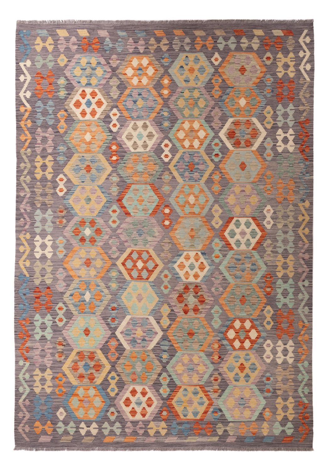 Kelim Carpet - Splash - 296 x 205 cm - flerfarvet
