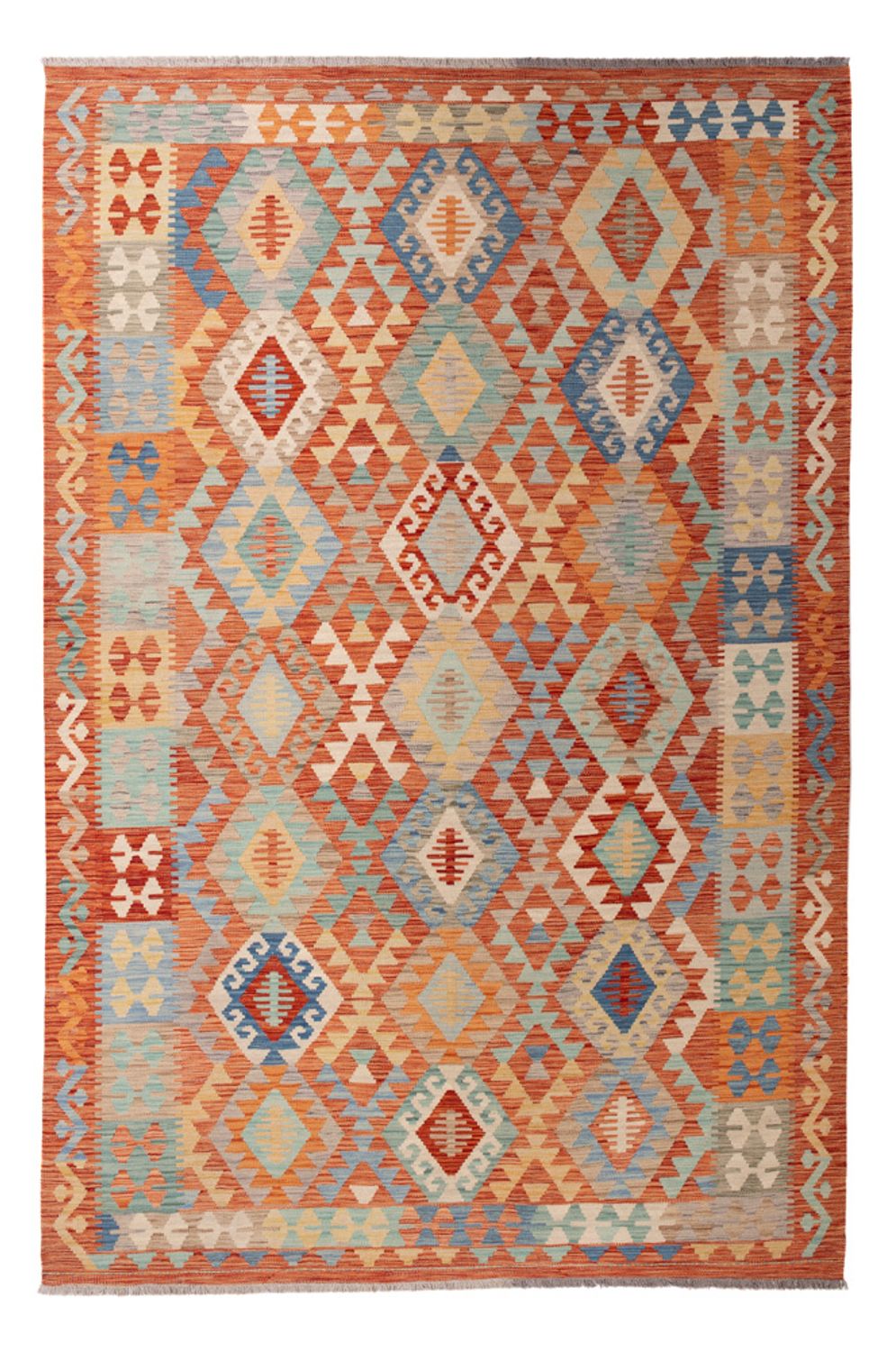 Kelim Carpet - Splash - 292 x 198 cm - flerfarvet