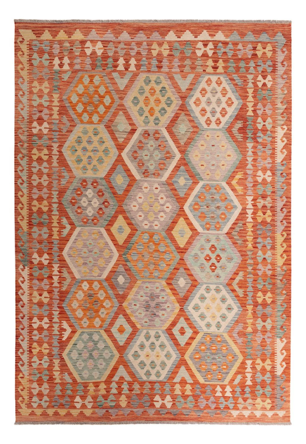 Kelim Carpet - Splash - 289 x 200 cm - flerfarvet