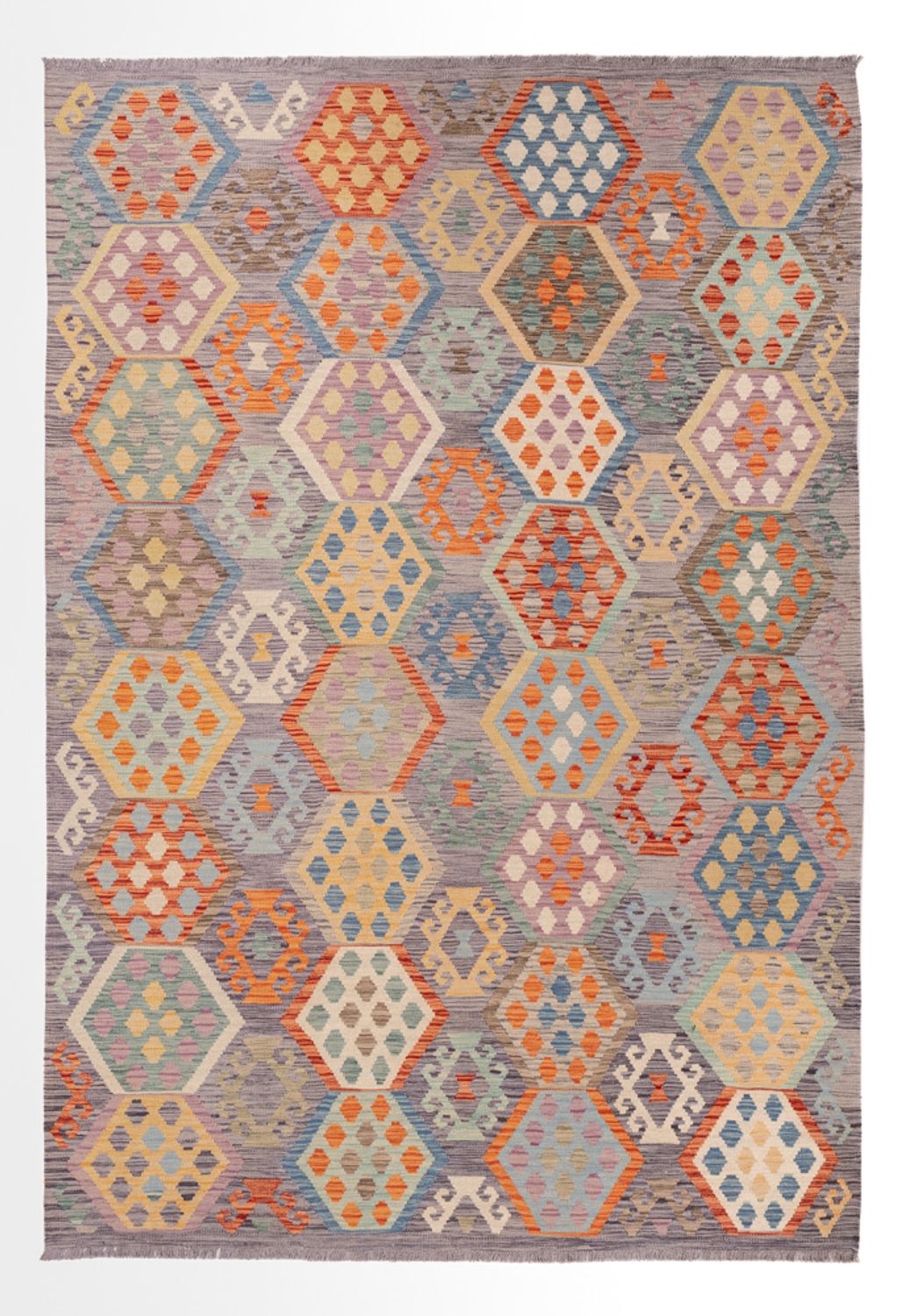 Kelim Carpet - Splash - 296 x 205 cm - flerfarvet