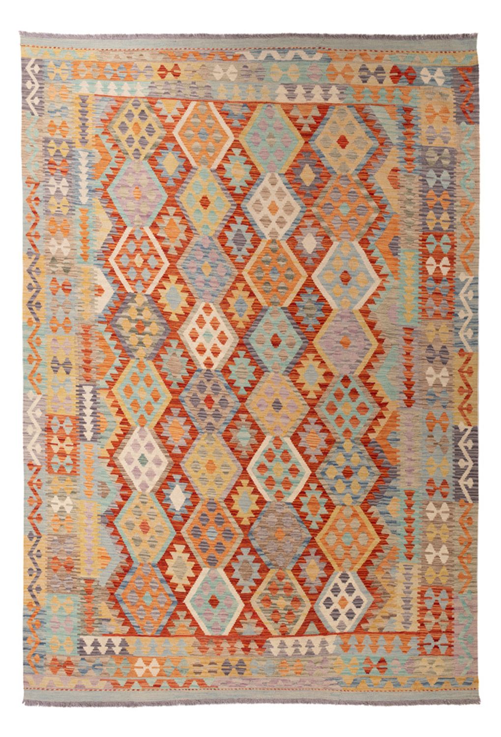 Kelim Carpet - Splash - 299 x 209 cm - flerfarvet