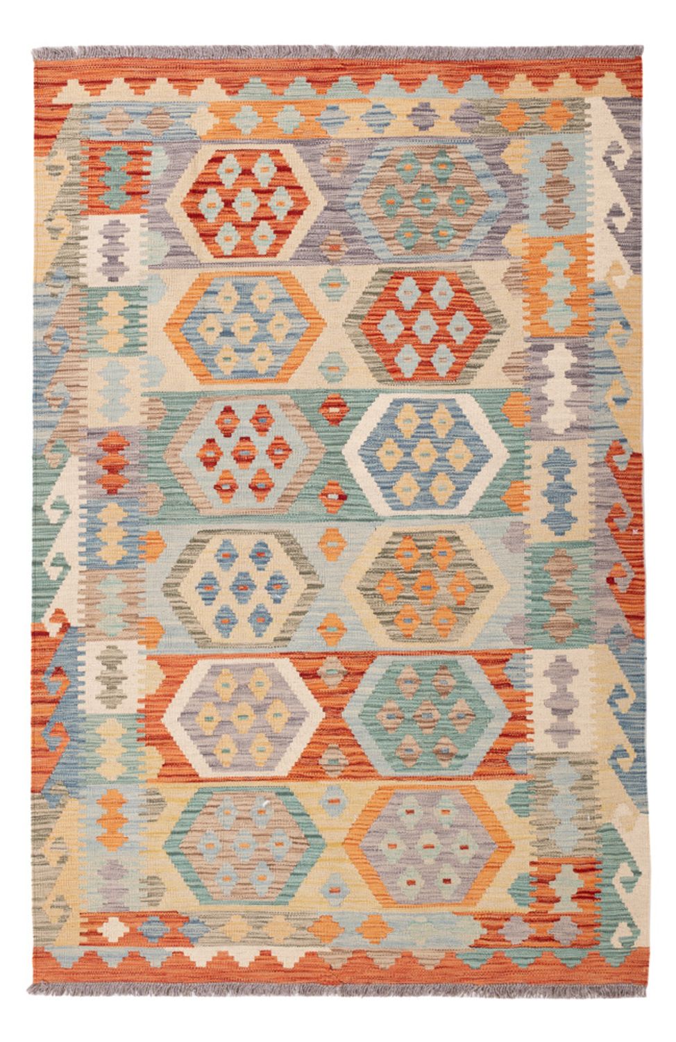 Kelim Carpet - Splash - 187 x 119 cm - flerfarvet