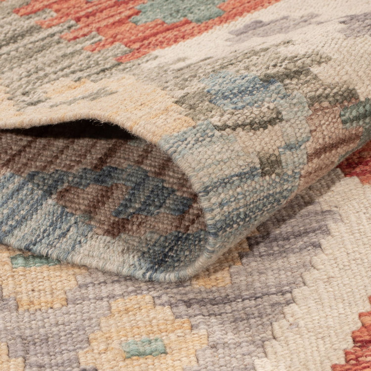 Kelim Carpet - Splash - 187 x 119 cm - flerfarvet