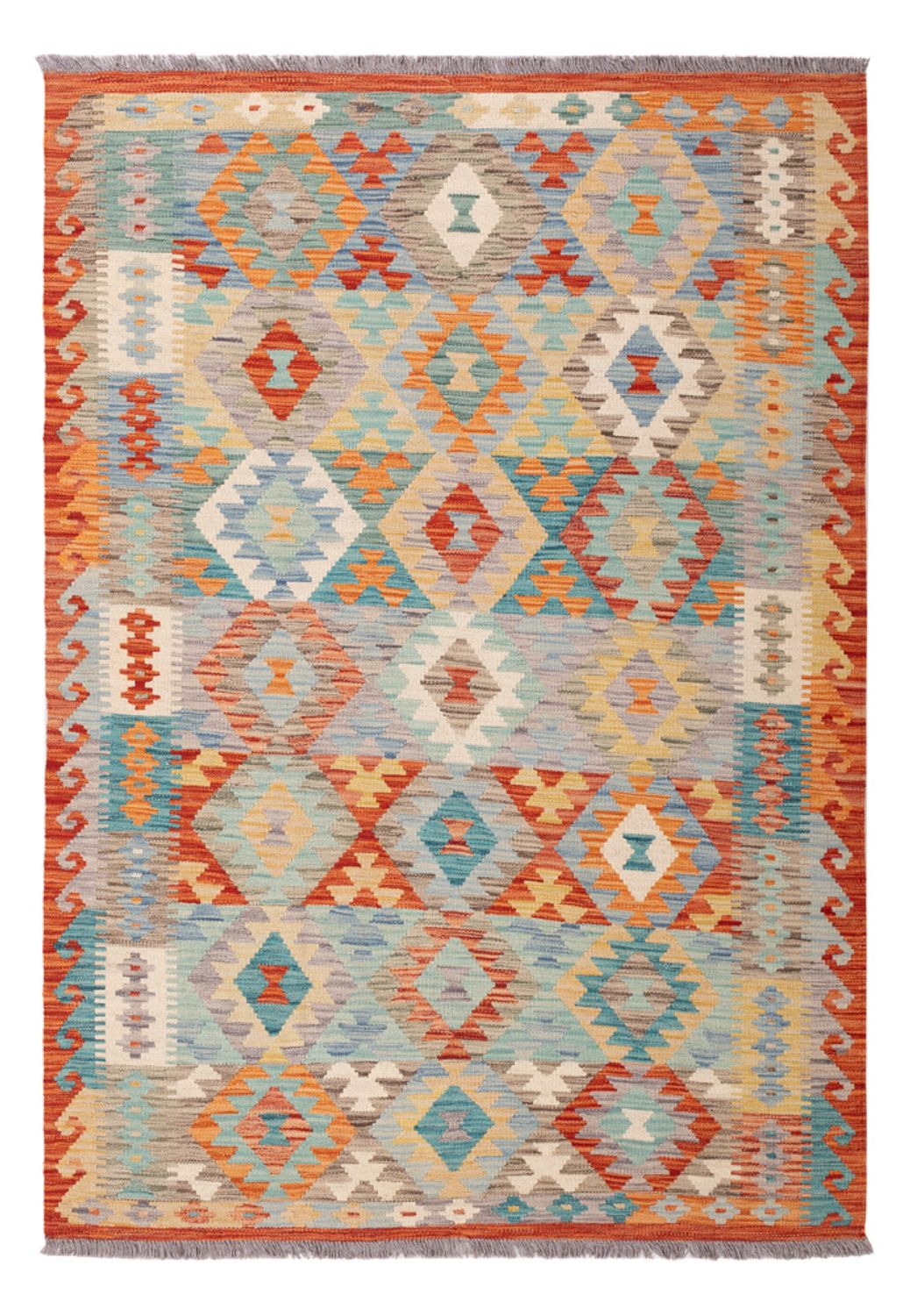 Kelim Carpet - Splash - 187 x 129 cm - flerfarvet
