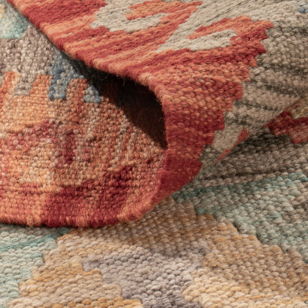 Kelim Carpet - Splash - 187 x 129 cm - flerfarvet