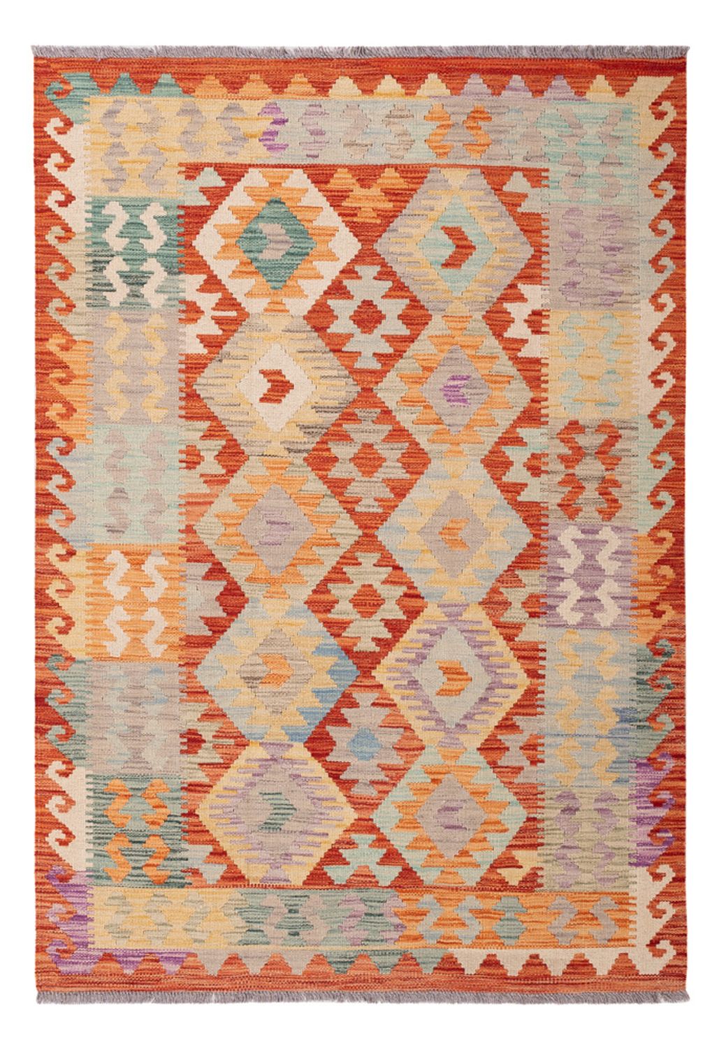 Kelim Carpet - Splash - 174 x 122 cm - flerfarvet
