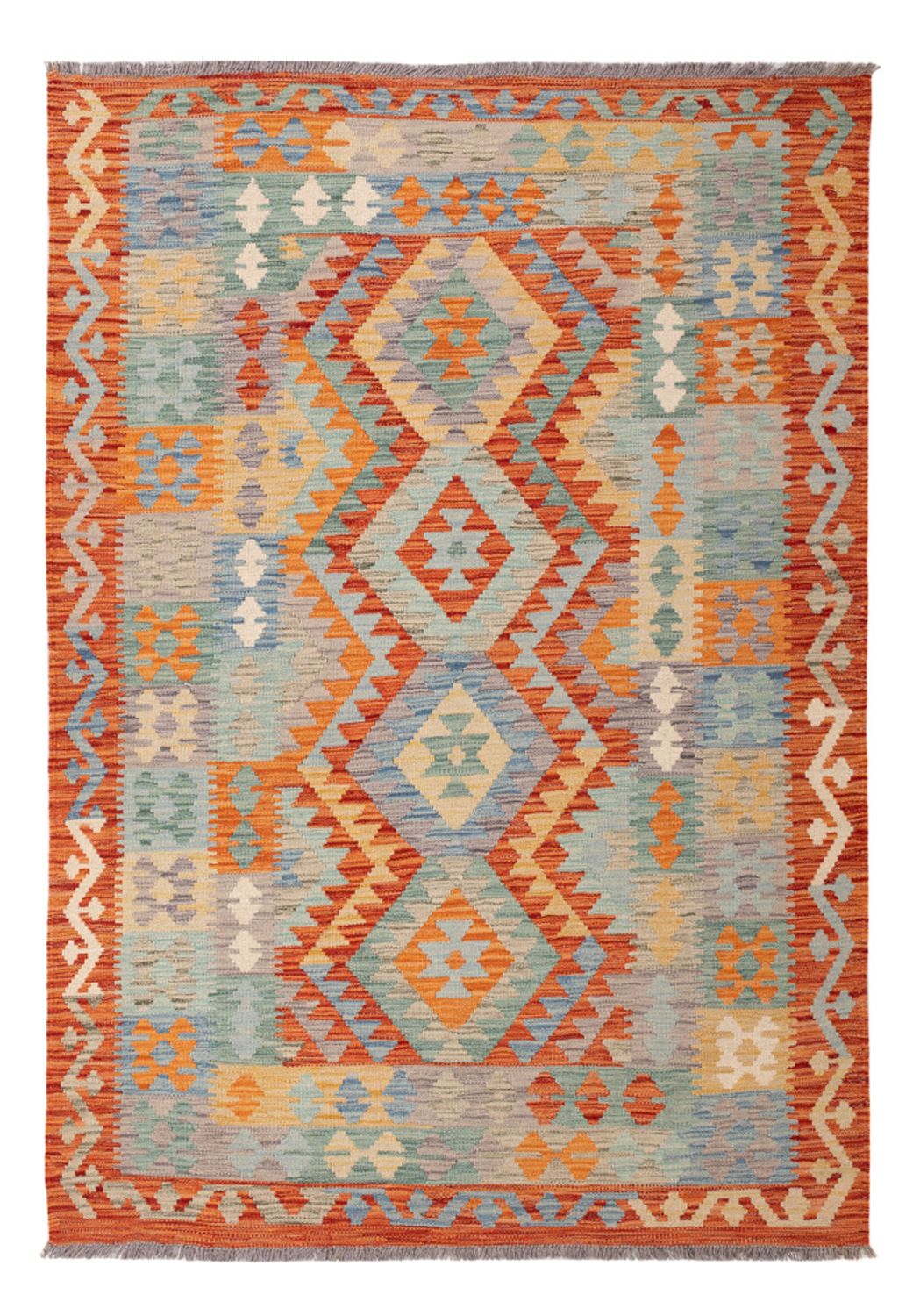 Kelim Carpet - Splash - 191 x 130 cm - flerfarvet